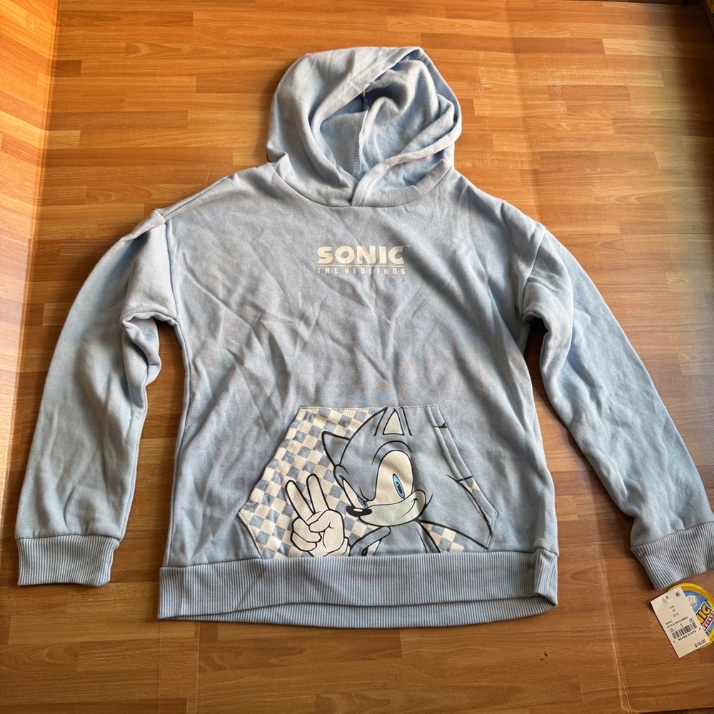 Sonic baby blue pullover hoodie size med nwt